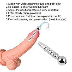 Tabuy Stainless Steel Urethral Sounds Penis Plug Hollow Urethral Dilator Male Short urethral Catheter Plug Sex Toy for Men Ureth