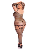 In My Head Net Bodystocking - Queen Size - Black