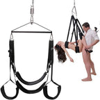 3rd Generation Sex Swing - 360 Spinning Trapeze with Fluffy Liner & Steel Triangle Support - 600 lbs Capacity for Couples