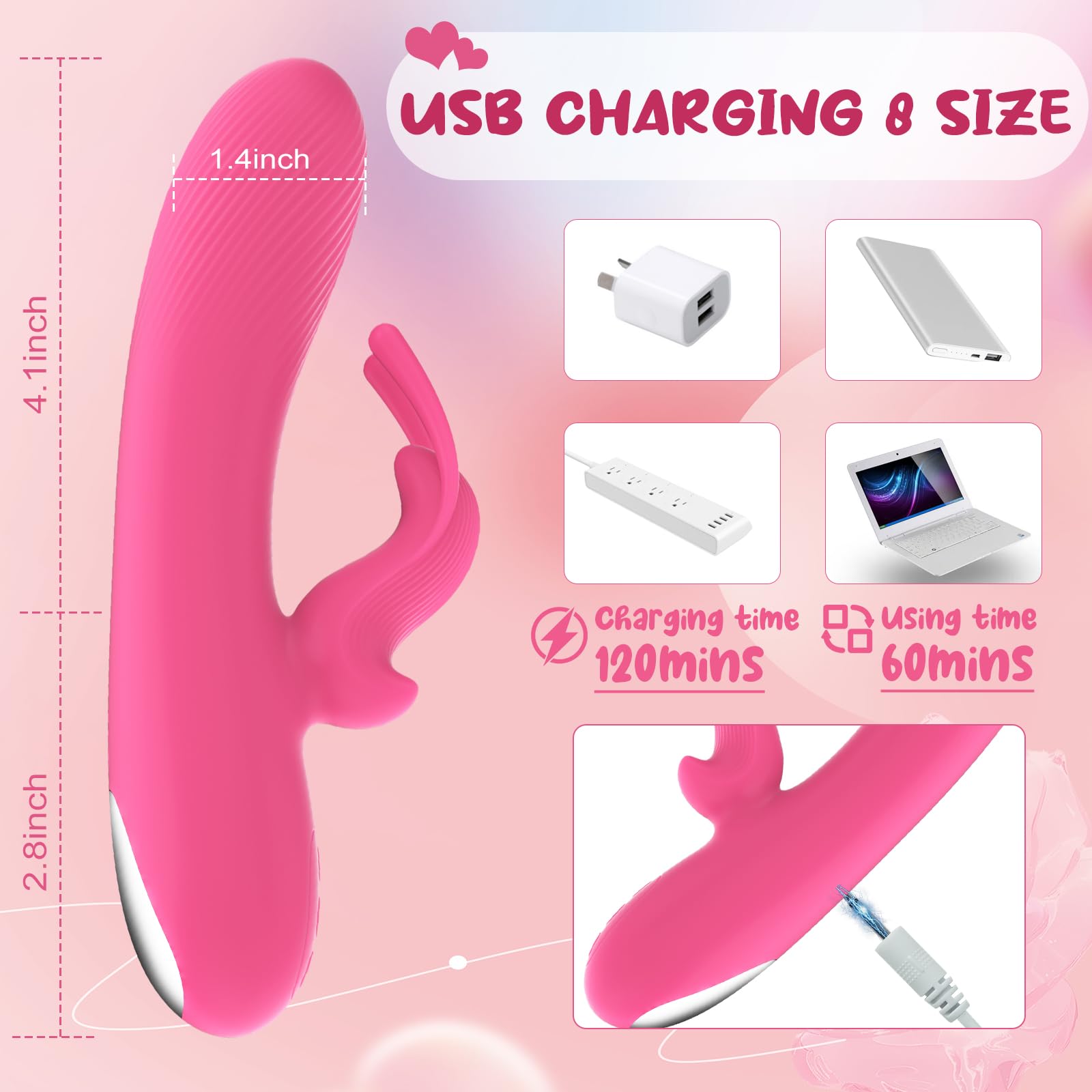 Rabbit Vibrator Dildo Dual Motors 10 Vibration Modes G Spot Clitoral Stimulator Rechargeable Silicone Waterproof Dildos Sex Adul