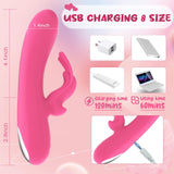 Rabbit Vibrator Dildo Dual Motors 10 Vibration Modes G Spot Clitoral Stimulator Rechargeable Silicone Waterproof Dildos Sex Adul