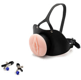 BELSIANG Oral Sex Mouth Gag,Large Model PU Leather Locked Mouth Gags Muzzles (Black, Large)