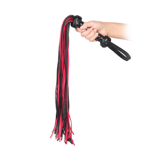 VENESUN Restraints Spanking Whips, 25inch Faux Leather Flogger for Adult BDSM Play, Black and Red