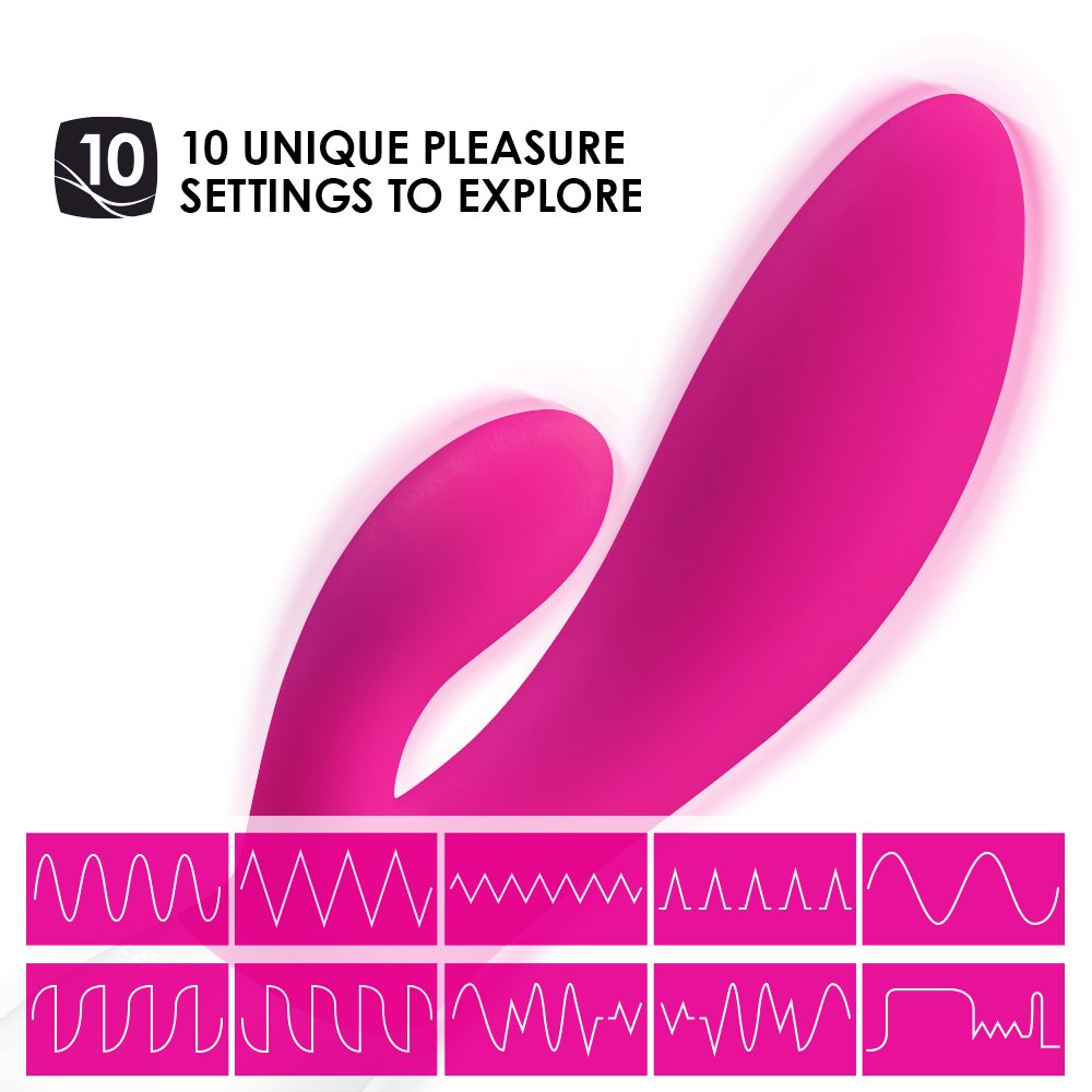 Lelo Ina Wave Dual-Action, G-Spot And External Massage Vibrator With Motion Movement, Cerise
