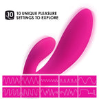 Lelo Ina Wave Dual-Action, G-Spot And External Massage Vibrator With Motion Movement, Cerise
