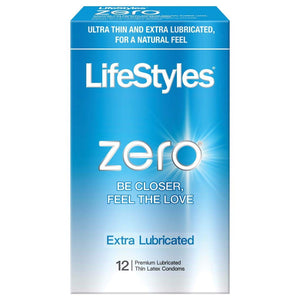 (D) Lifestyles Zero Extra Lubricated 12 Pk