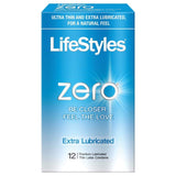 (D) Lifestyles Zero Extra Lubricated 12 Pk