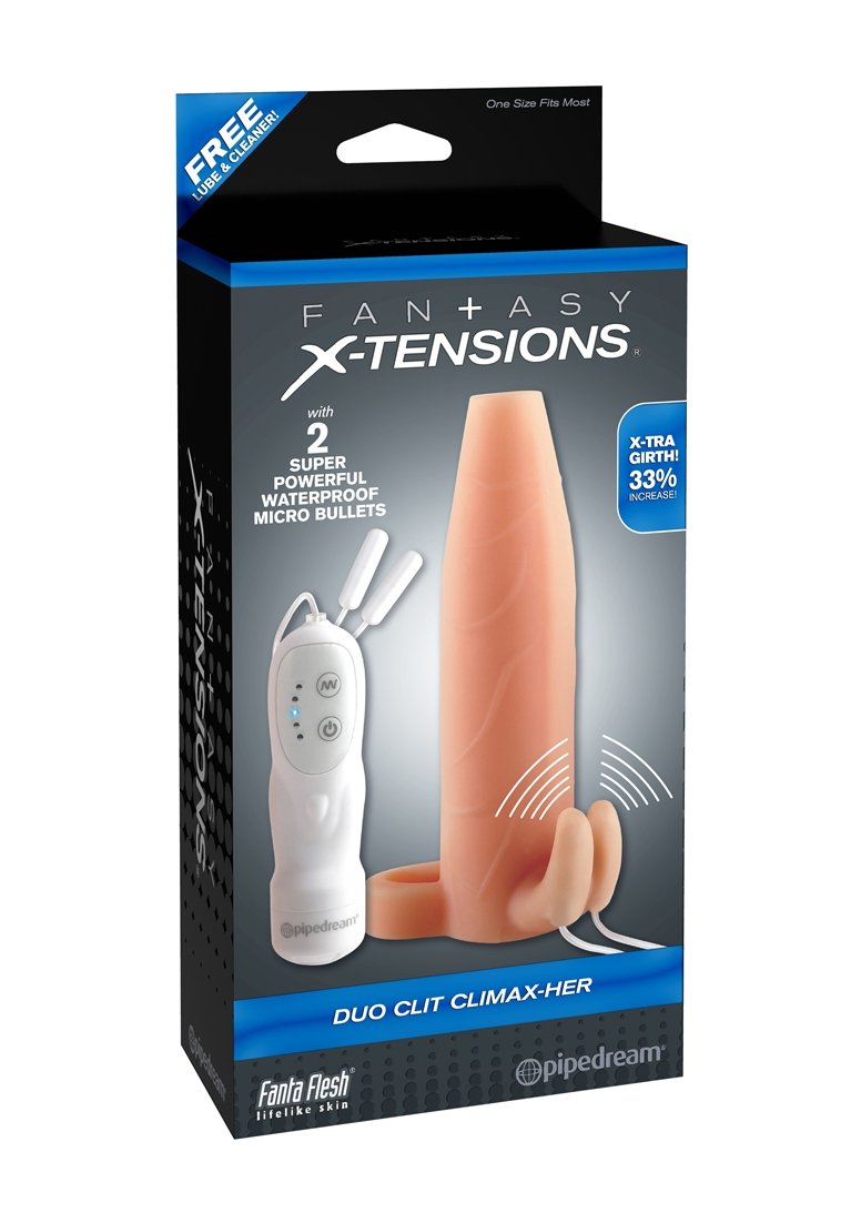 Pipedream Fantasy Extensions Duo Clitoral Climax, Flesh,
