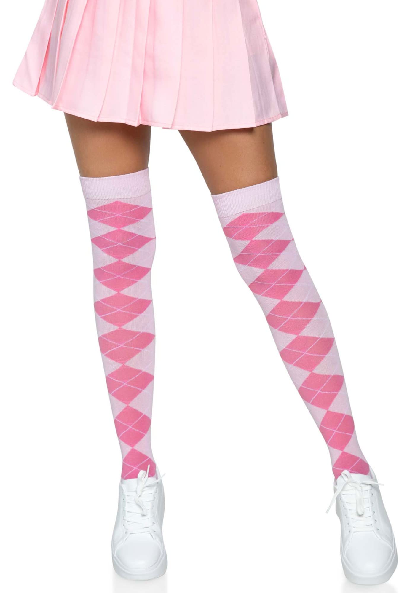 Argyle Knit Over The Knee Sock