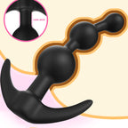 Anal Beads Butt Plug Prostate Massager Sex Toy with Narrow Flared Base and Graduated Beads for Comfortable Long Term Wear Sex To