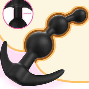 Anal Beads Butt Plug Prostate Massager Sex Toy with Narrow Flared Base and Graduated Beads for Comfortable Long Term Wear Sex To