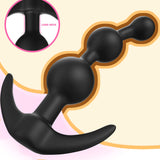 Anal Beads Butt Plug Prostate Massager Sex Toy with Narrow Flared Base and Graduated Beads for Comfortable Long Term Wear Sex To