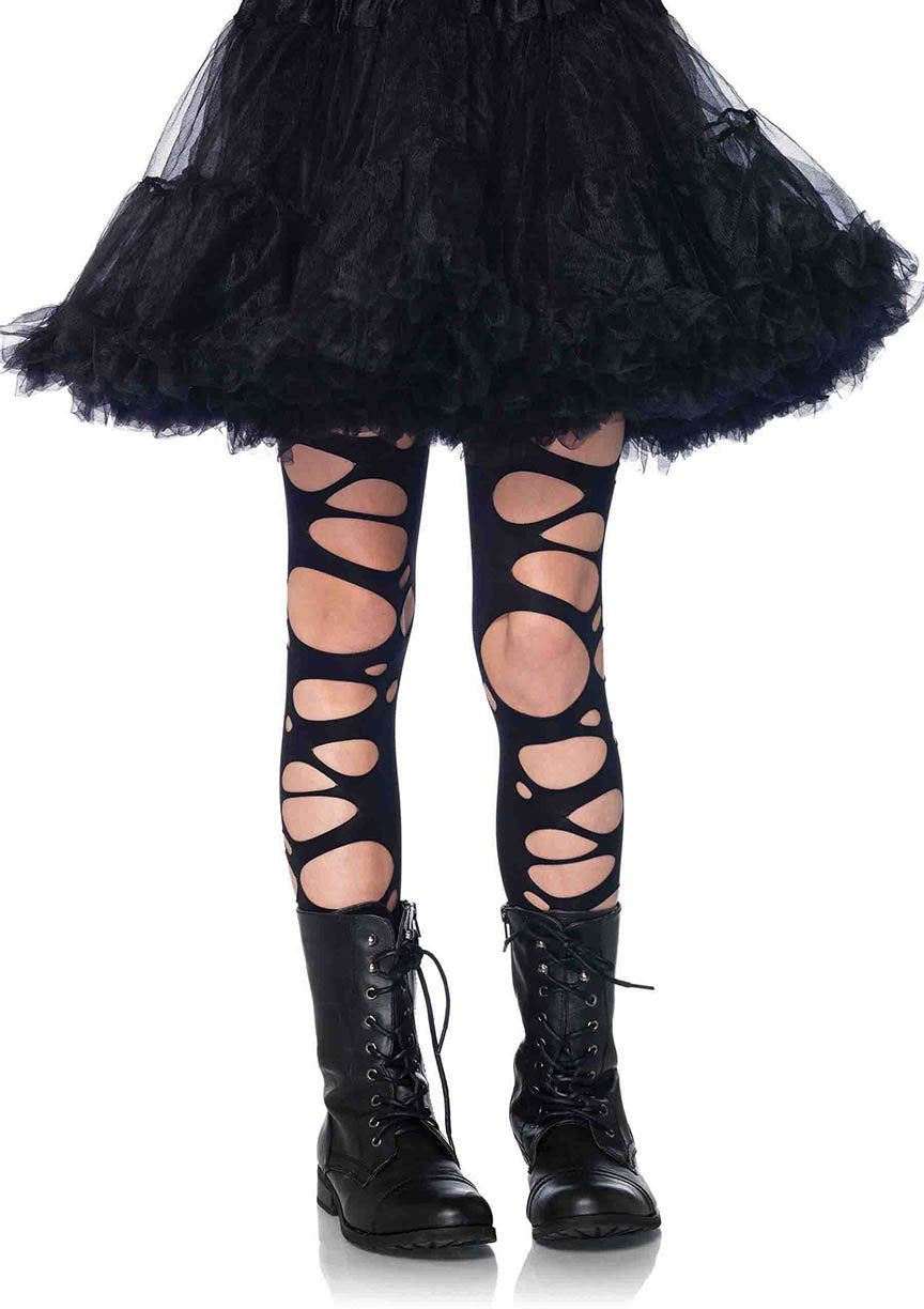 Tattered Tights Large Black