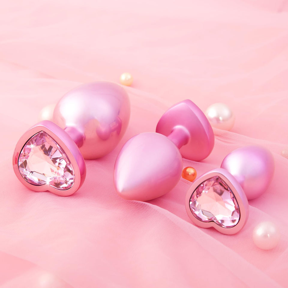 Anal Butt Plug Sex Toys - UTIMI Anus Plug with Crystal Diamond Base Adult Anal Trainer Kit Anal Bead for Women Men and Beginners