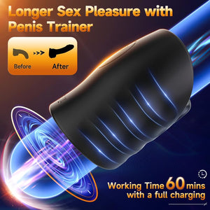 Male Sex Toys for Men - Male Masturbator Penis Training Vibrator with APP Control, Vibrating Sex Toy Strokers Glans Trainer Stim