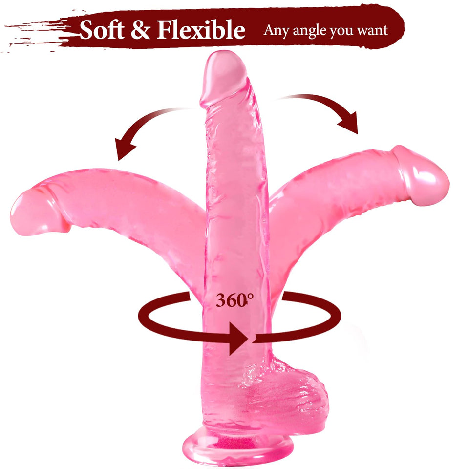 Big Dildo, 11.61 Inch Thick Dildos Lifelike Skin-Touching Feeling, Soft Pink Dildo with Strong Suction Cup, Big Size G-spot Peni