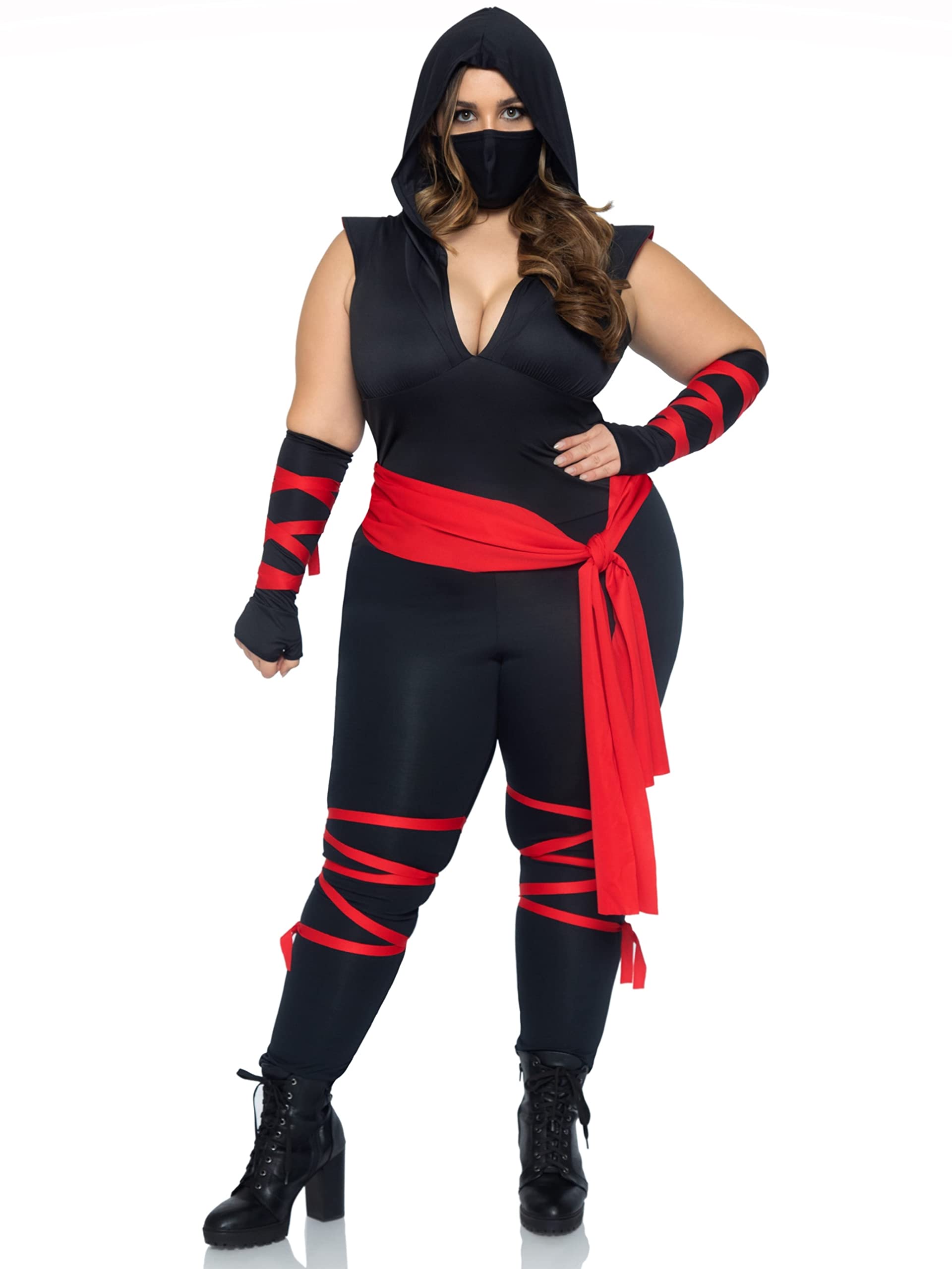 4 Pc Deadly Ninja, Includes De - 1X-2X / Black/Red