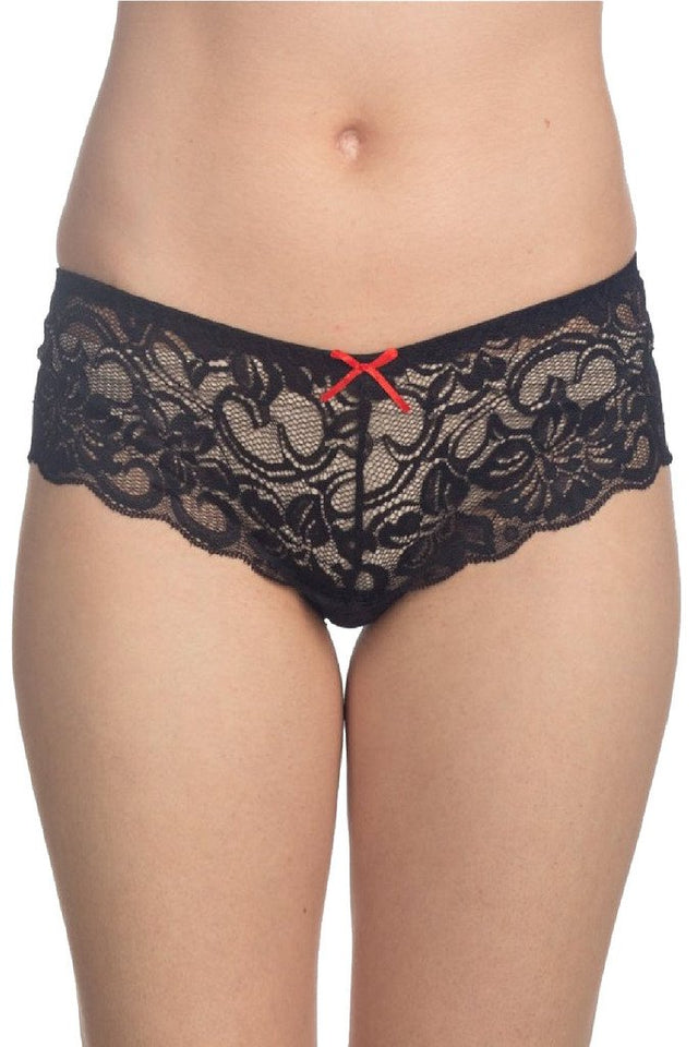 Dreamgirl Womens Cheeky Crotchless Panty, Black, Medium