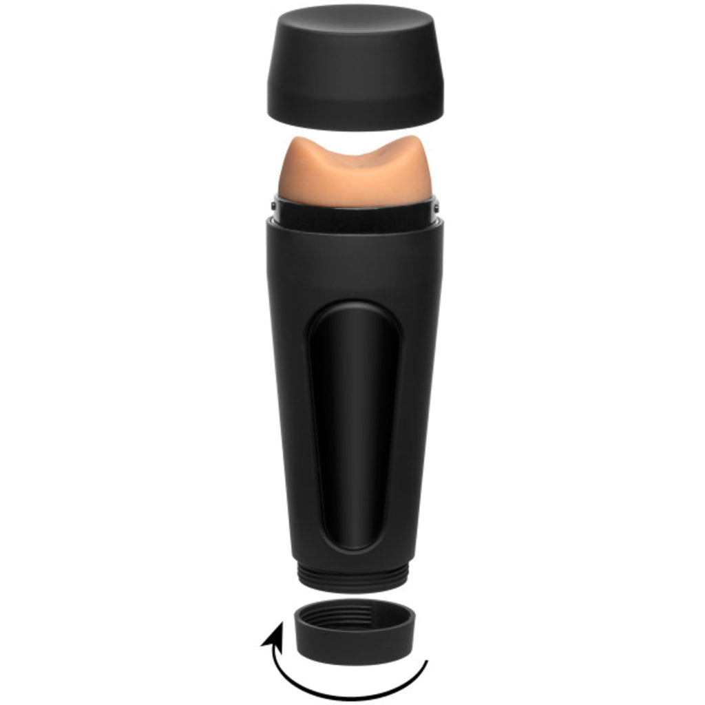Doc Johnson Man Squeeze, Randy, Squeeze Plate For Precise Pressure, Male Masturbator, Vanilla