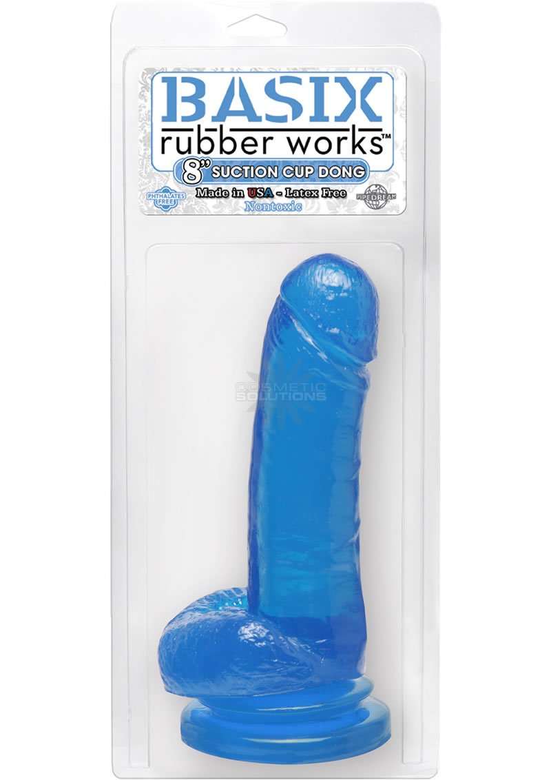 Pipedream Basix 8-Inch Suction Cup Dong, Blue
