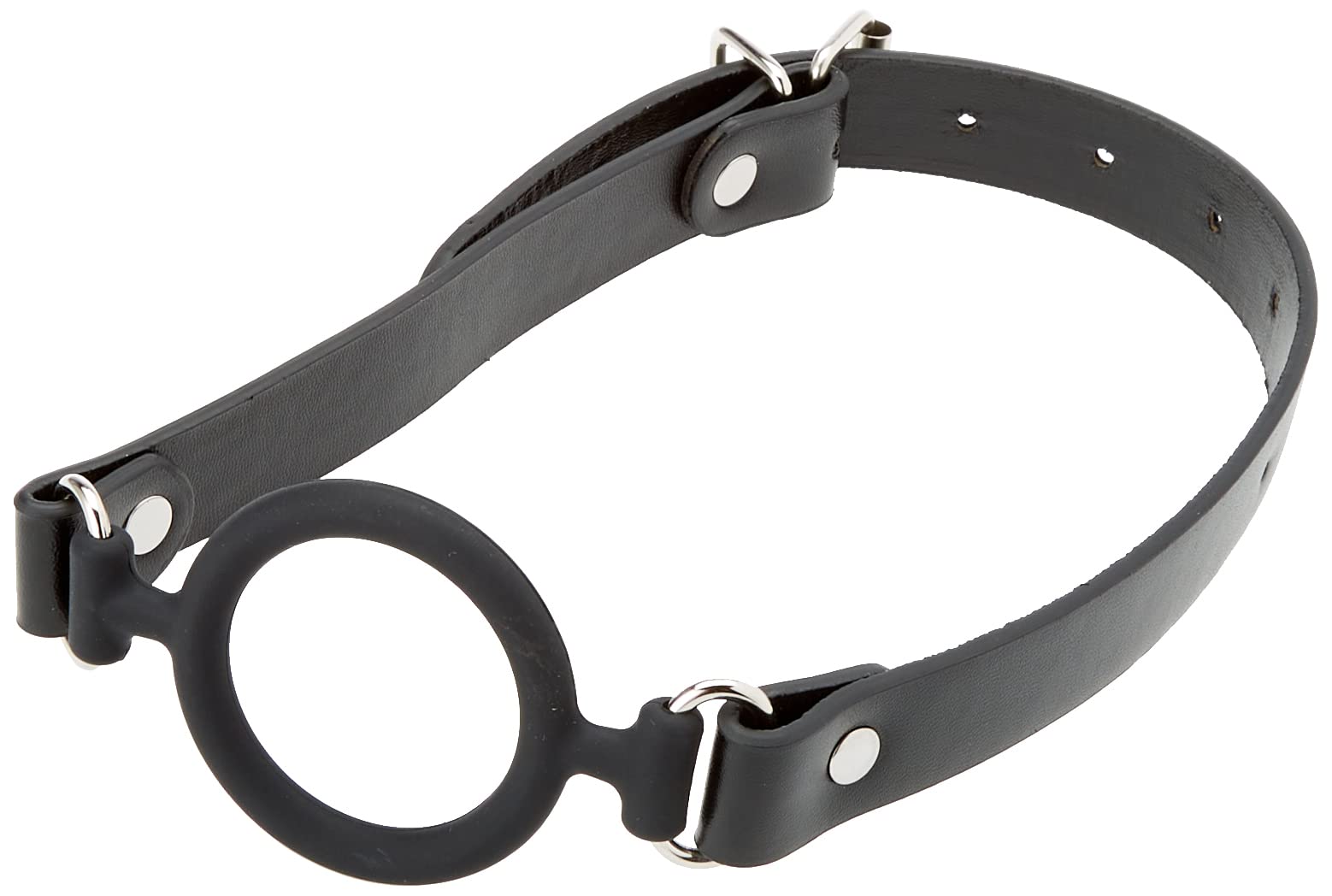 Ouch B&W Silicone Ring Gag Leather Black OU679BLK