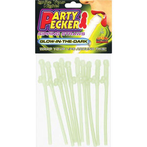 Party Pecker Straws Gitd (10/Bg)