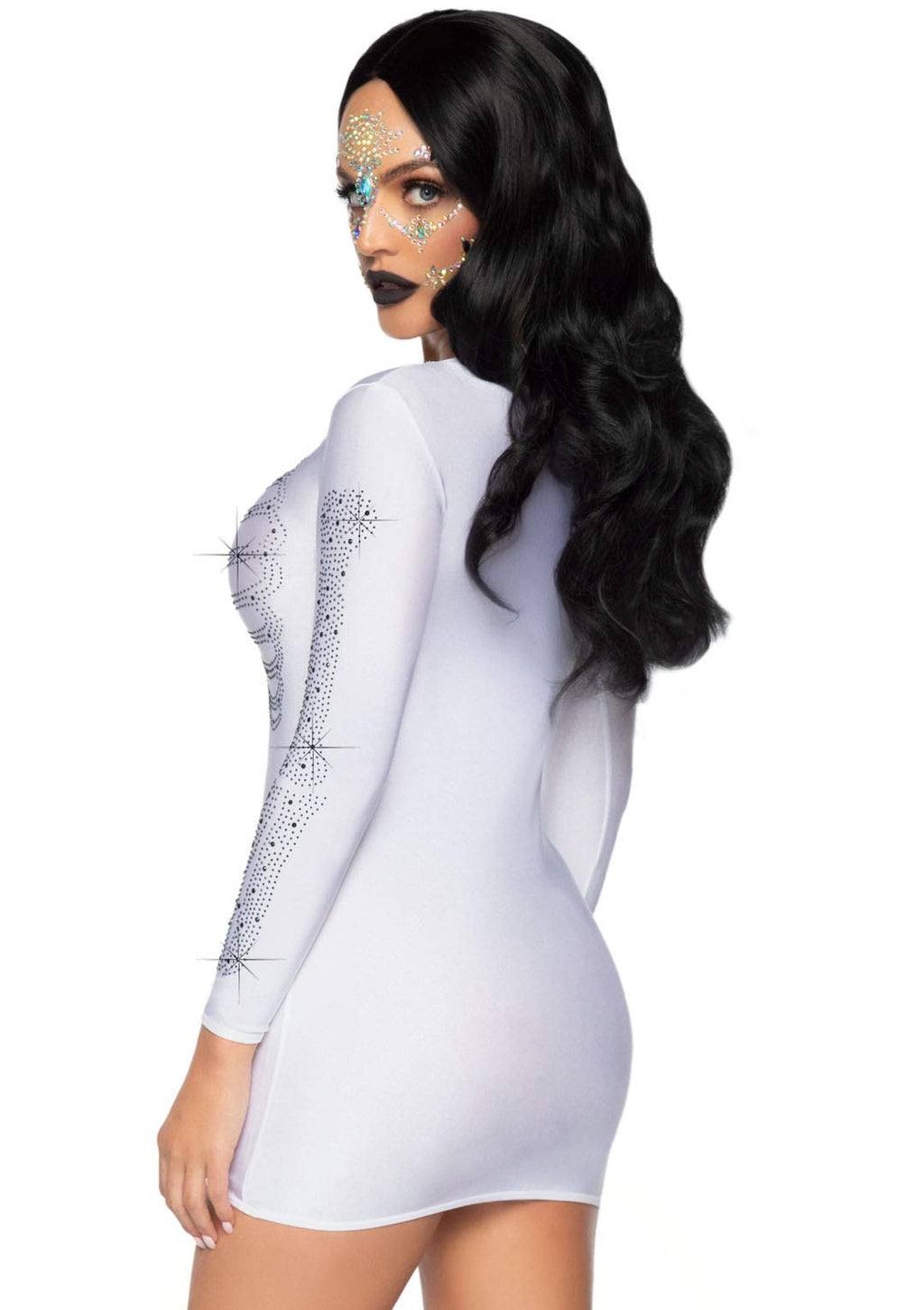 Spandex Rhinestone Skeleton Dress.