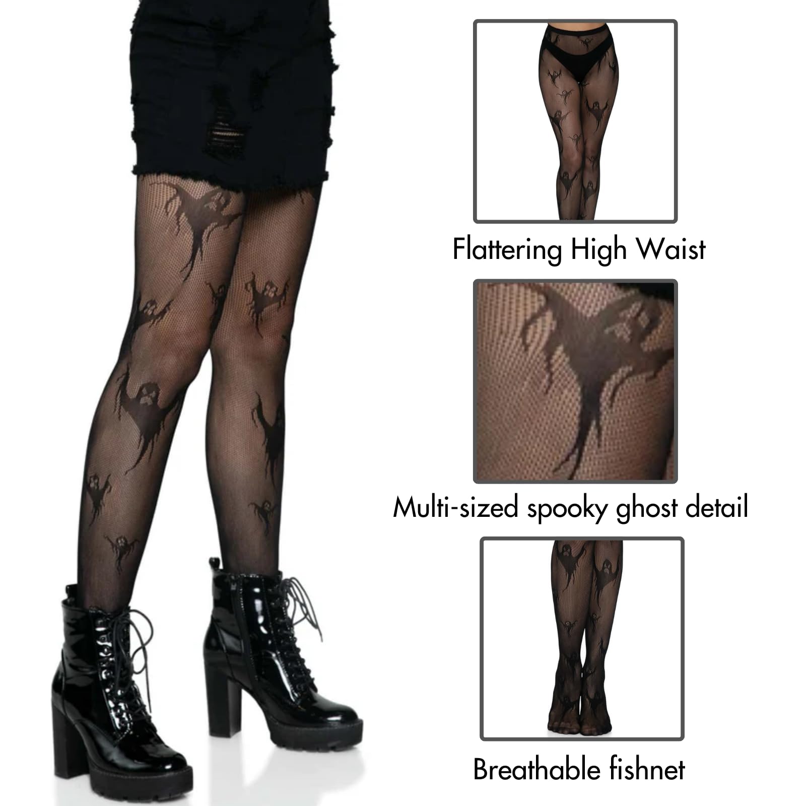 Spooky Ghost Fishnet Tights.