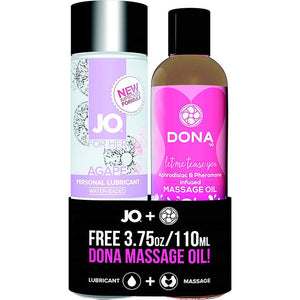 (D) Jo Agape Original 4 Oz + F Dona Flirty Massage Oil 3.75Oz