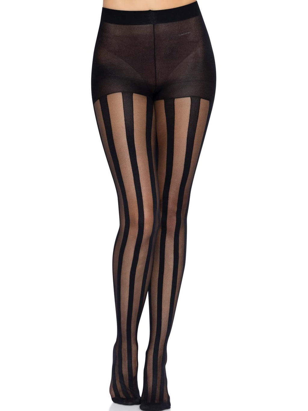 Sheer Pantyhose With Opaque Ve