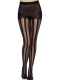 Sheer Pantyhose With Opaque Ve