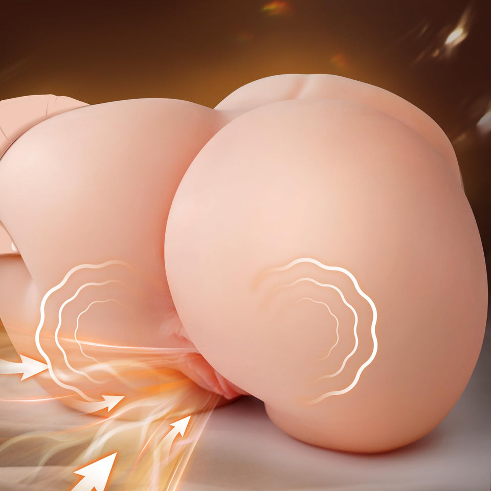 Upgraded 18LB 10 Sucking & Vibrating Sex Doll Busty Ass Butt, Fuller and More Real Silicone TPE Sex Dolls 3D Channel for Several