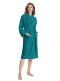 SIORO Terry Cloth Womens Robe Cotton Shower Hotel Spa Bathrobes Lightweight Towel Loungewear Soft Calf Length Long Sleeve Shawl 