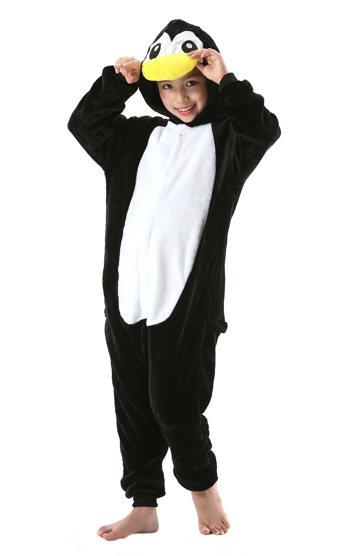 CuteOn Penguin Onesie Kids Animal Pajamas for Boys Girls Halloween Christmas Costume Height for 150cm