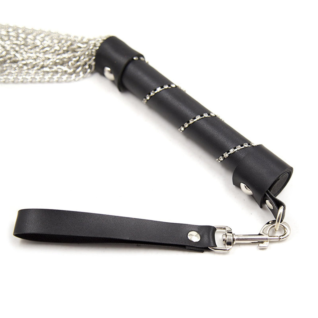 Sex Bondage Toy Whip with Stainless Steel Tassel Chain Sm Sex Role Play Training Whip Sex Toy for Couple Flriting Whip for BDSM