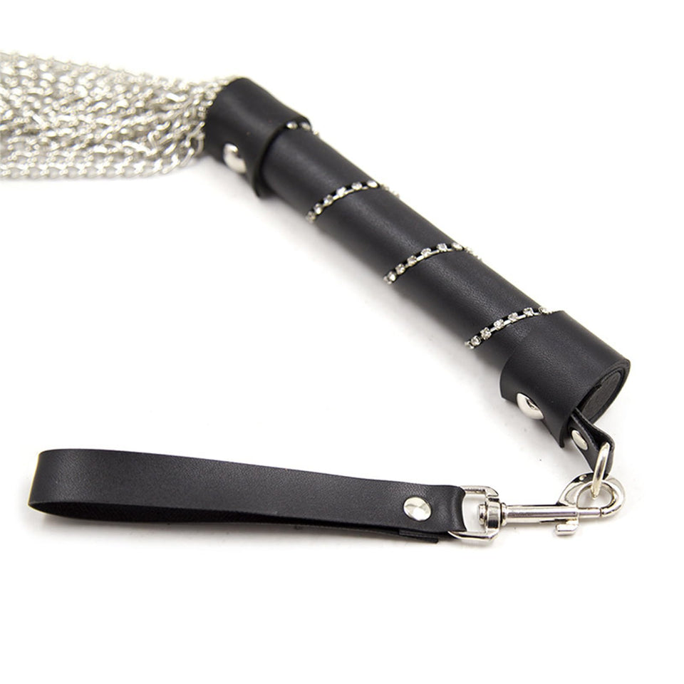 Sex Bondage Toy Whip with Stainless Steel Tassel Chain Sm Sex Role Play Training Whip Sex Toy for Couple Flriting Whip for BDSM