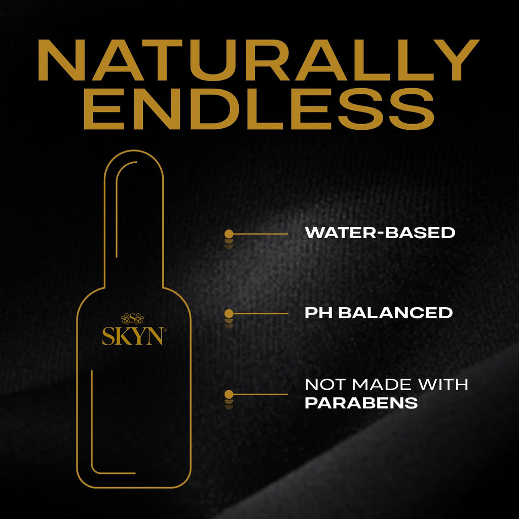 SKYN Naturally Endless Personal Lubricant - 8.5 oz - Water Based Lube for Men, Women and Couples, Safe with Latex and Latex-Free