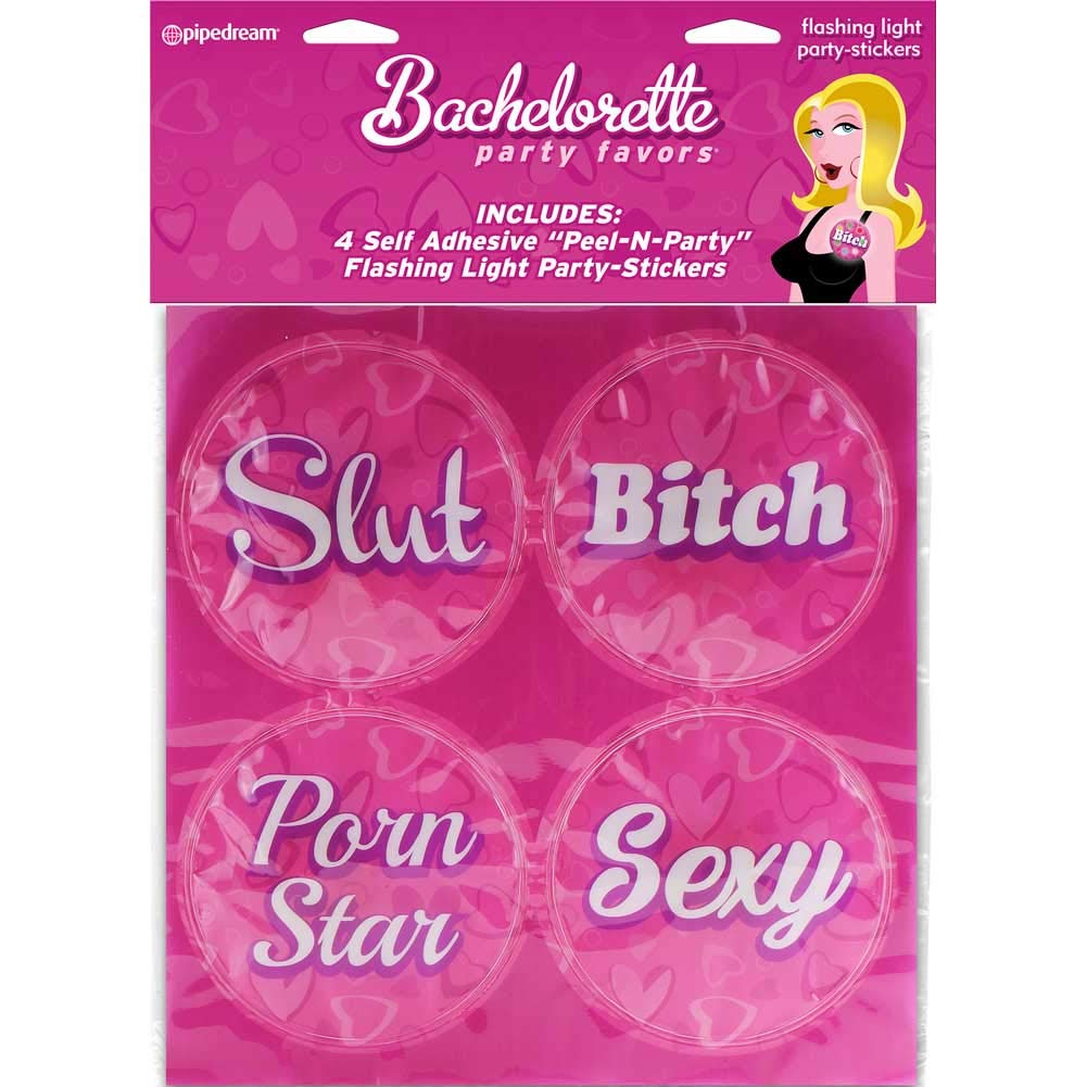 Pipedream Products Bachelorette Party Favors Flashing Led Light Party Stickers, Pack Of 4, 4 Count