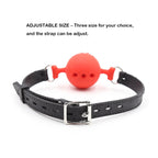 RYOZOCH Silicone Breathable Ball Gag for Adult Bondage Restraints Sex Play (Red+Black, 1.7in Ball)