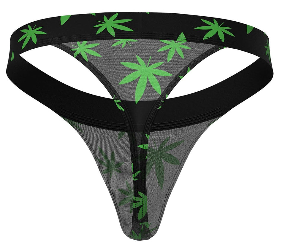 Hazy Dayz Micro Thong - Small/Medium - Pot Leaf