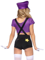 3 Pc Gamer Baddie, Includes Character Crop Top, Suspender Shorts With Icon Accents, And Hat.