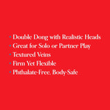 Doc Johnson Jr Veined Double Header Dildo 12 Inches White 021201Am