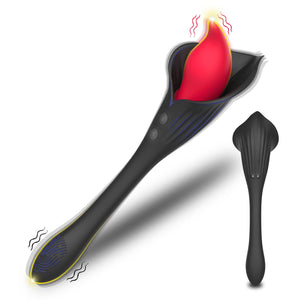 G-spot Clitoral Vibrator Sex Toys - 2 in 1 Powerful Nipple Vagina Clitoris Anal Massager Adult Toys Dildo with 10 Vibrating Mode