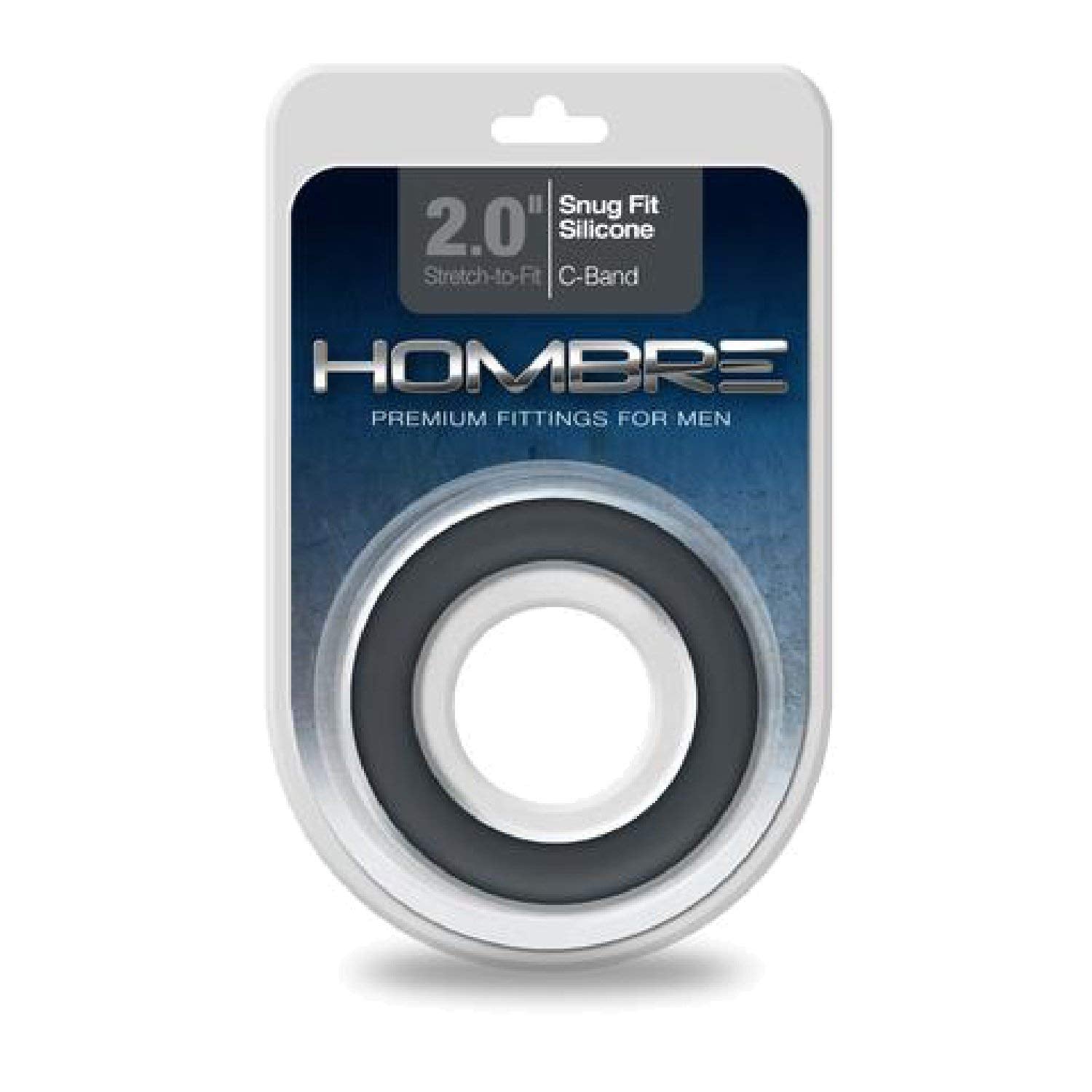 Topco Hombre Snug-Fit Silicone C-Band Charcoal Adult Toys For Couples Sex Enhancer Ring For Longer Orgasm 0.055 Pound