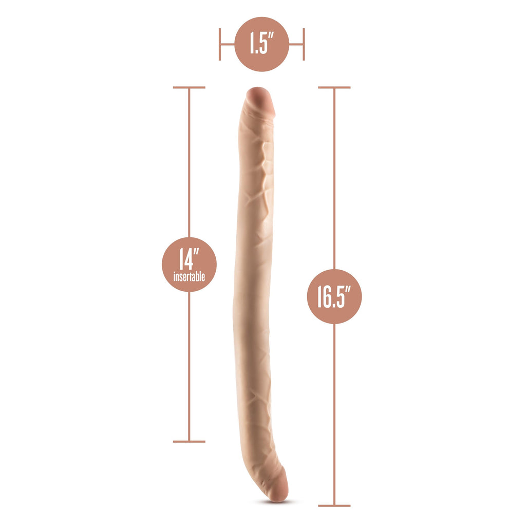 Dr Skin Plus - 16.5 Posable Double Dong - Beige ''