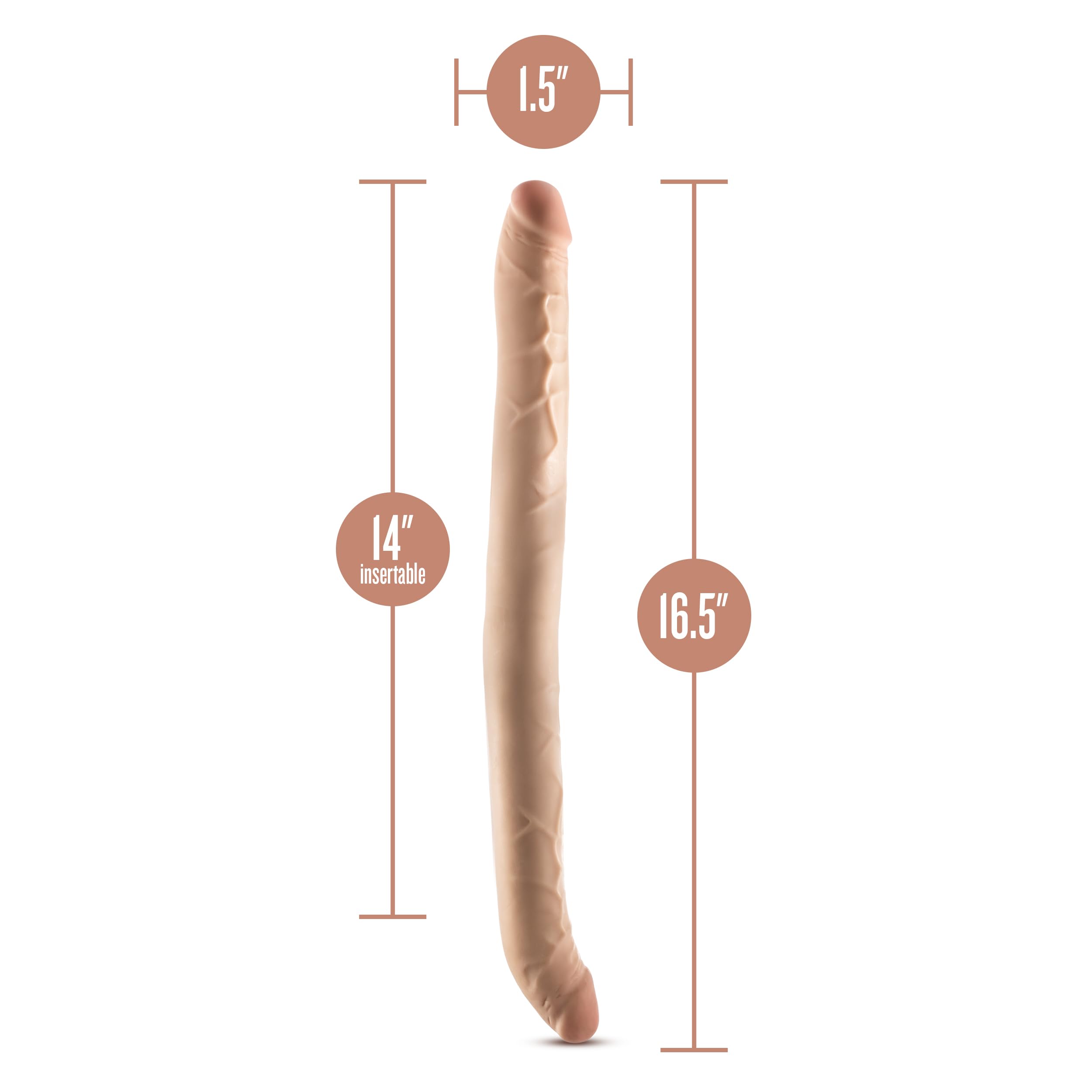 Dr Skin Plus - 16.5 Posable Double Dong - Beige ''