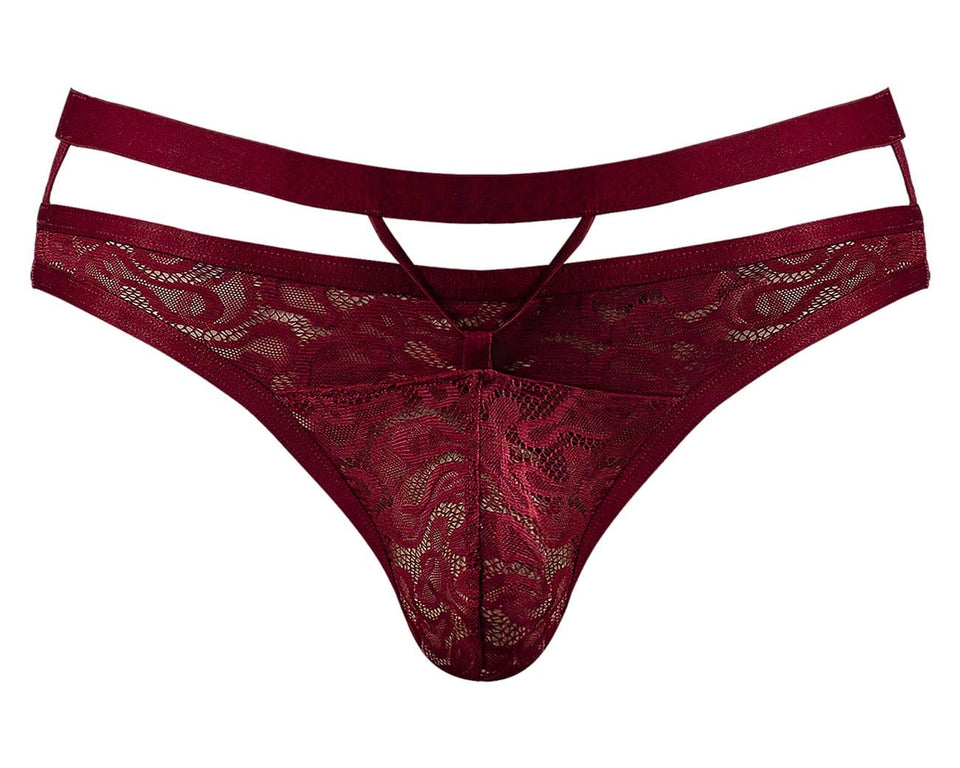 Lucifer Cutout Thong Burgundy S/M