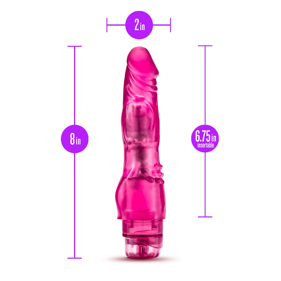 Blush Novelties The Banger - 8 Inch Realistic Powerful Vibrating Convenient Twist Dildo - Glows In The Dark Adjustable Multi Spe