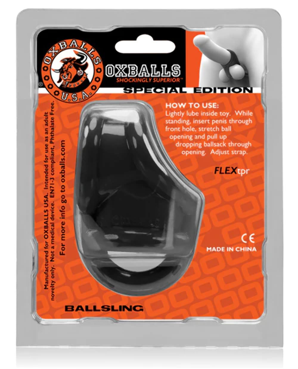 Oxballs Ballsling Ball-Split-Sling Black