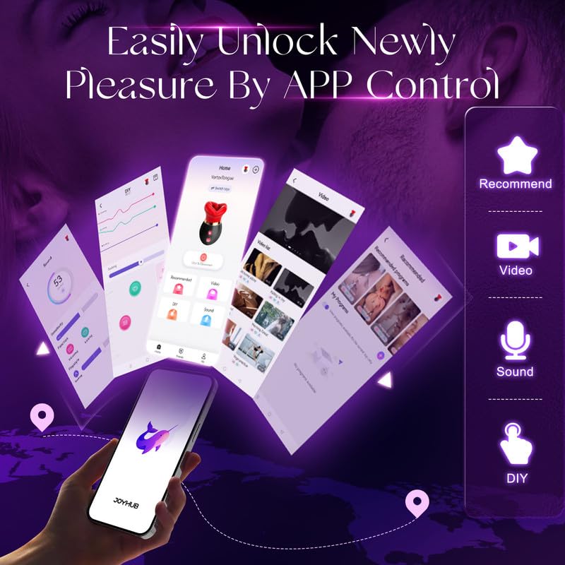 Jimiyef Adult Sex Toys Women Vibrator - APP Control Sucking Vibrater with 3 Suction 10 Vibration Tongule Licking for Clit Nipple